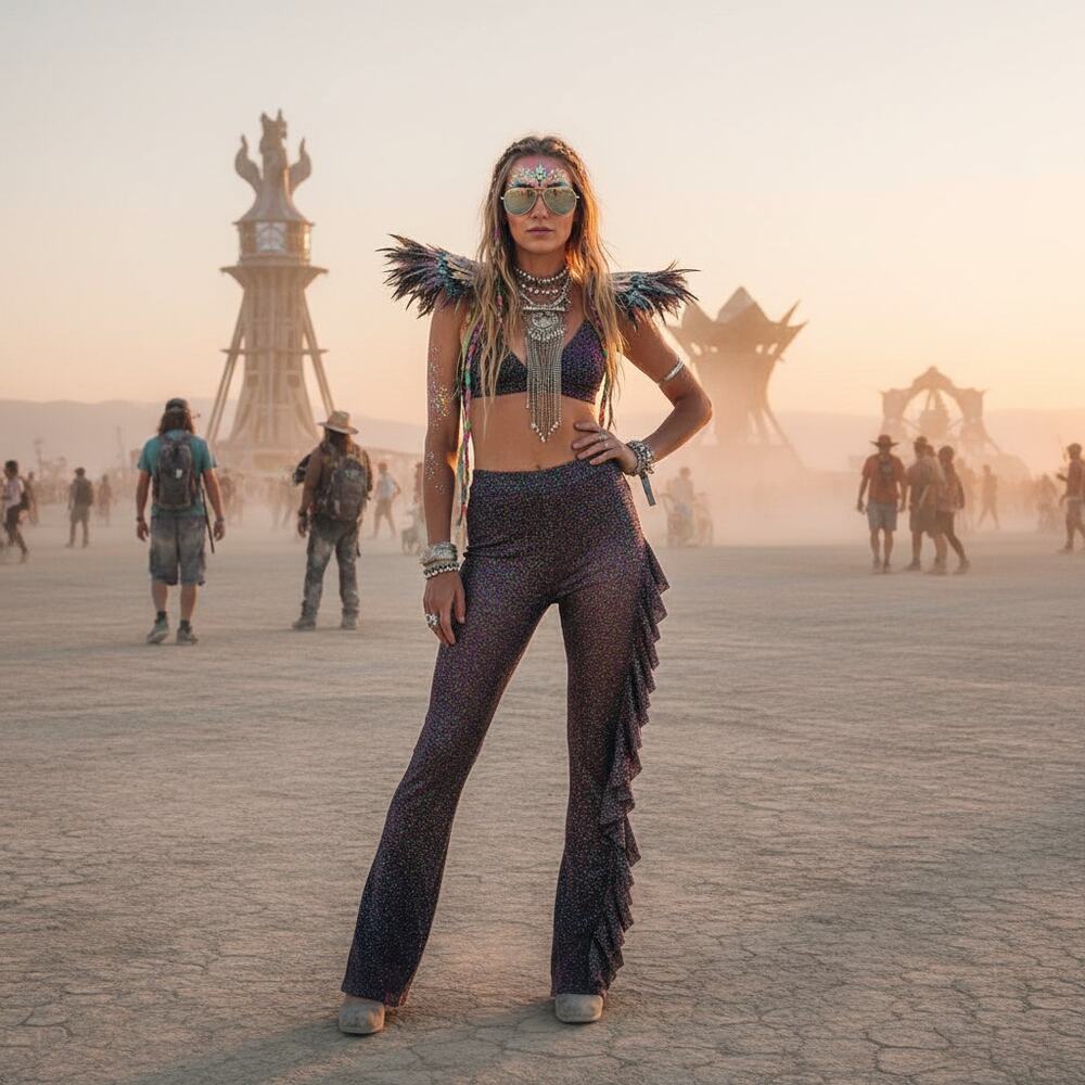 Circus Hotel Multicolor Glitter Ruffle Pants — NWT Made in Italy (Size 38)